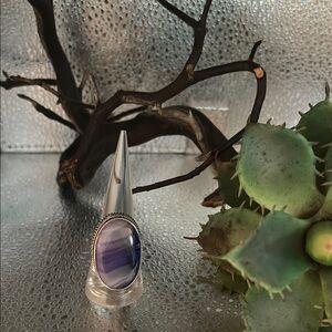 Size 9 Purple Botswana agate ring